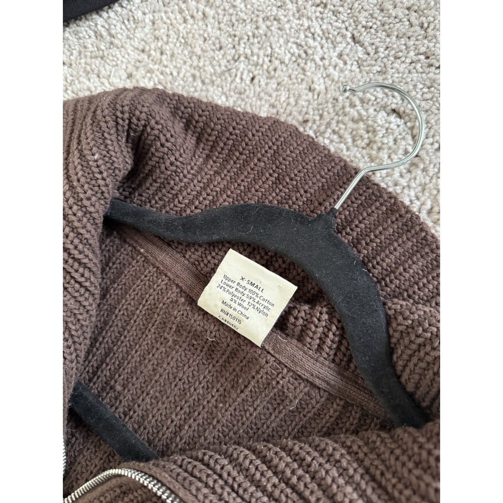 varley willard half zip knit coffee bean egret fleck Size XS Pullover Oversized - Picture 7 of 10